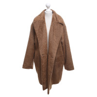 Marc Cain Faux fur coat in bruin