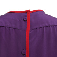 Prada camicetta di seta con dettagli rossi
