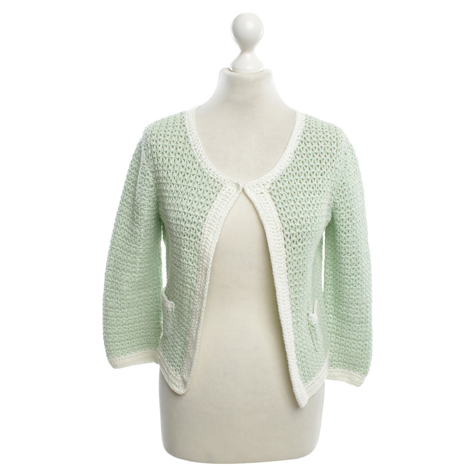 0039 Italy Crochet jacket in mint green