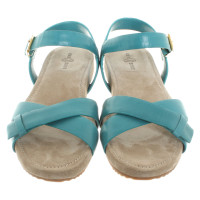 Car Shoe Sandals Leather in Turquoise
