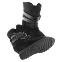 Ash Black lambskin ankle boots