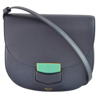 Céline Trotteur Small Leather in Petrol