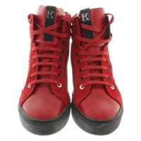 Karl Lagerfeld Baskets en cuir en rouge