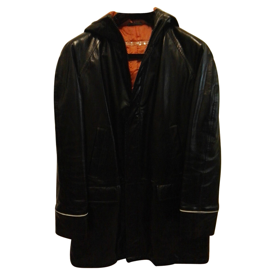 Pollini Jacket/Coat Leather in Black