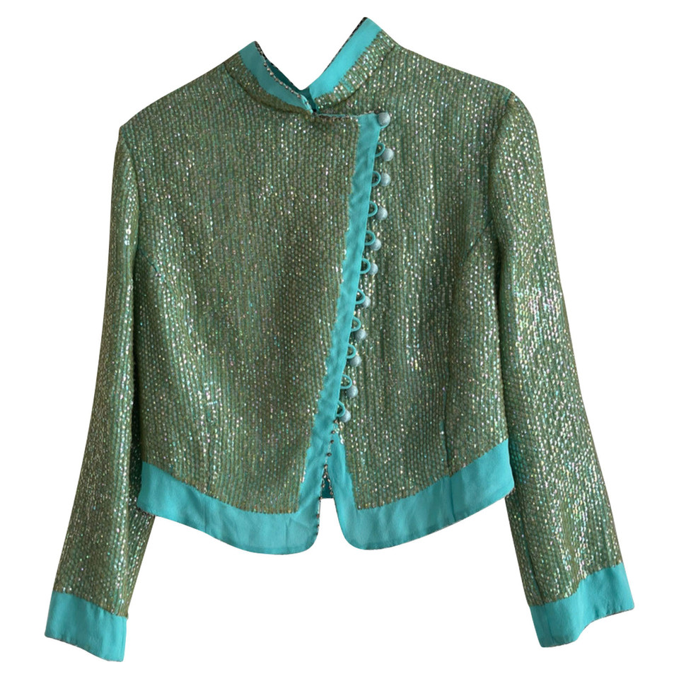 Alessandro Dell'acqua Blazer Silk in Turquoise