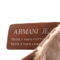 Armani Jeans Gürtel aus Baumwolle in Beige