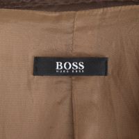 Hugo Boss Blazer in Pelle in Marrone