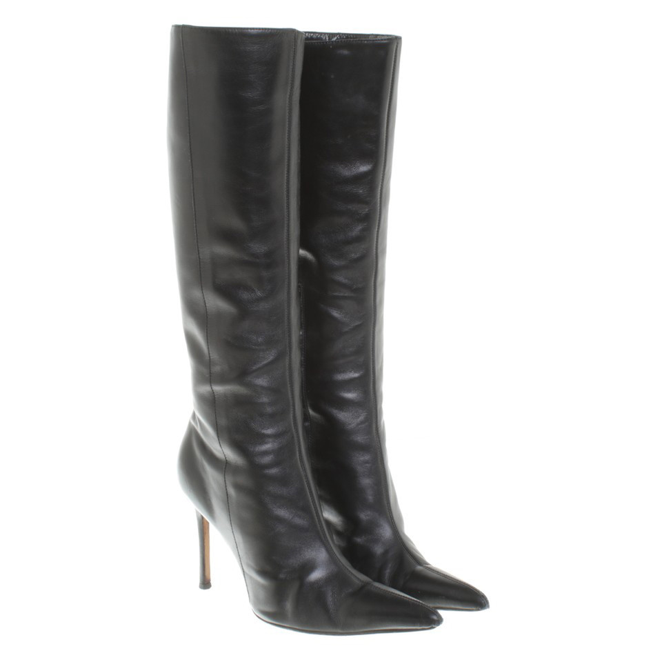 Gianni Versace Leather boots in black