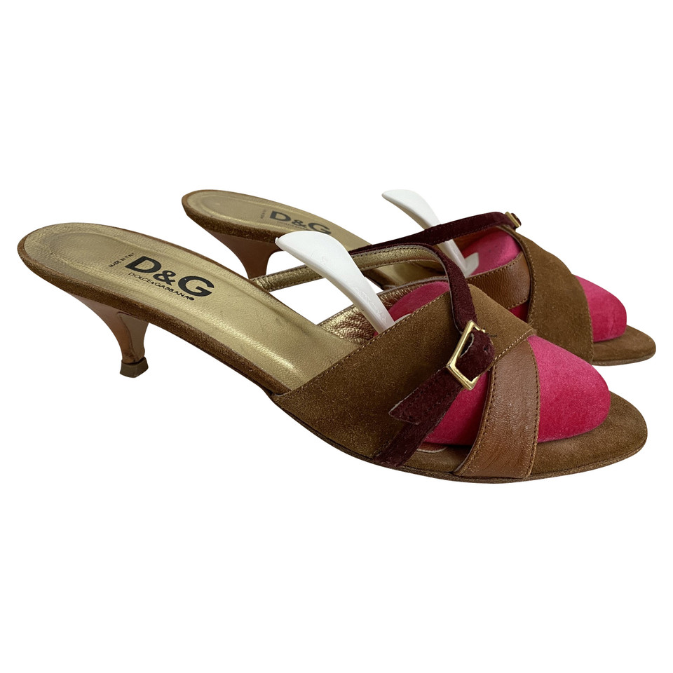 D&G Sandalen Leer in Bruin