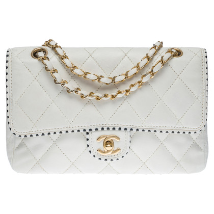 Chanel Classic Flap Bag en Cuir en Blanc