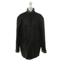 Armani Leren jas in zwart