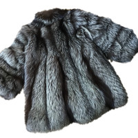 Altre marche cappotto di pelliccia in argento pelliccia di volpe