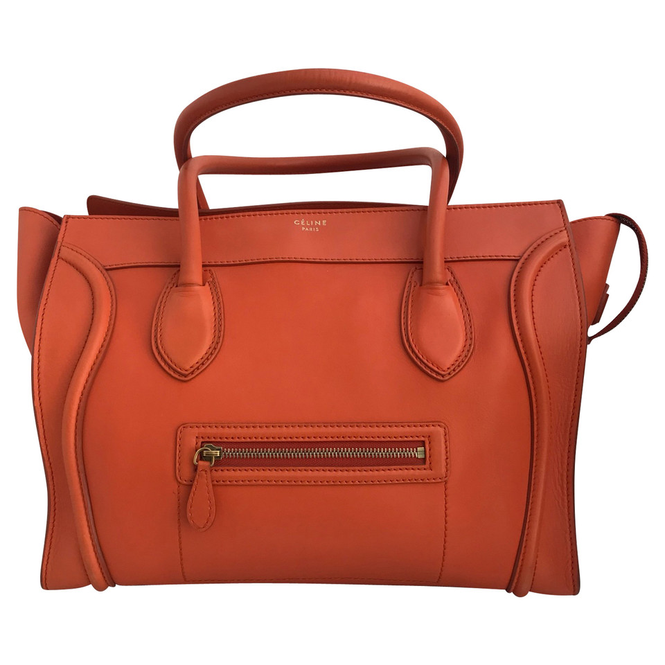 Céline Luggage Leather in Orange