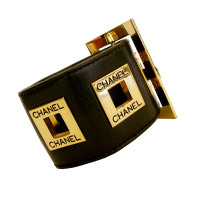 Chanel Two wide Leather Wristbands