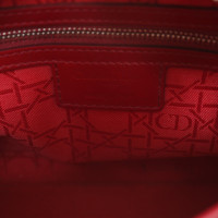 Christian Dior Lady Dior Medium in Pelle verniciata in Rosso
