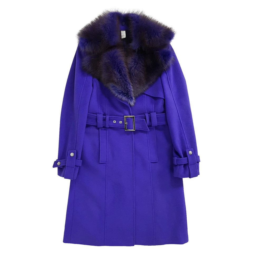 Versace Giacca/Cappotto in Lana in Viola