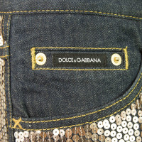 Dolce & Gabbana D & G Denim Skirt w. Paillettes Sz 40