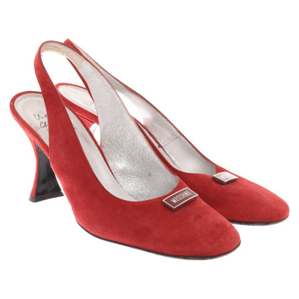 Moschino Pumps/Peeptoes aus Leder in Rot