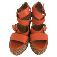 Hermès Sandals Leather in Orange