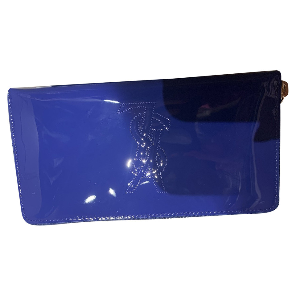 Yves Saint Laurent Täschchen/Portemonnaie aus Leder in Blau