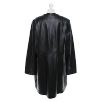 Marina Rinaldi Leren jas in zwart