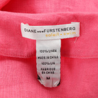 Diane Von Furstenberg Kleid aus Leinen in Rot