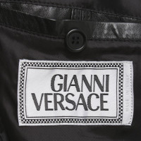Versace Lederjacke in Schwarz