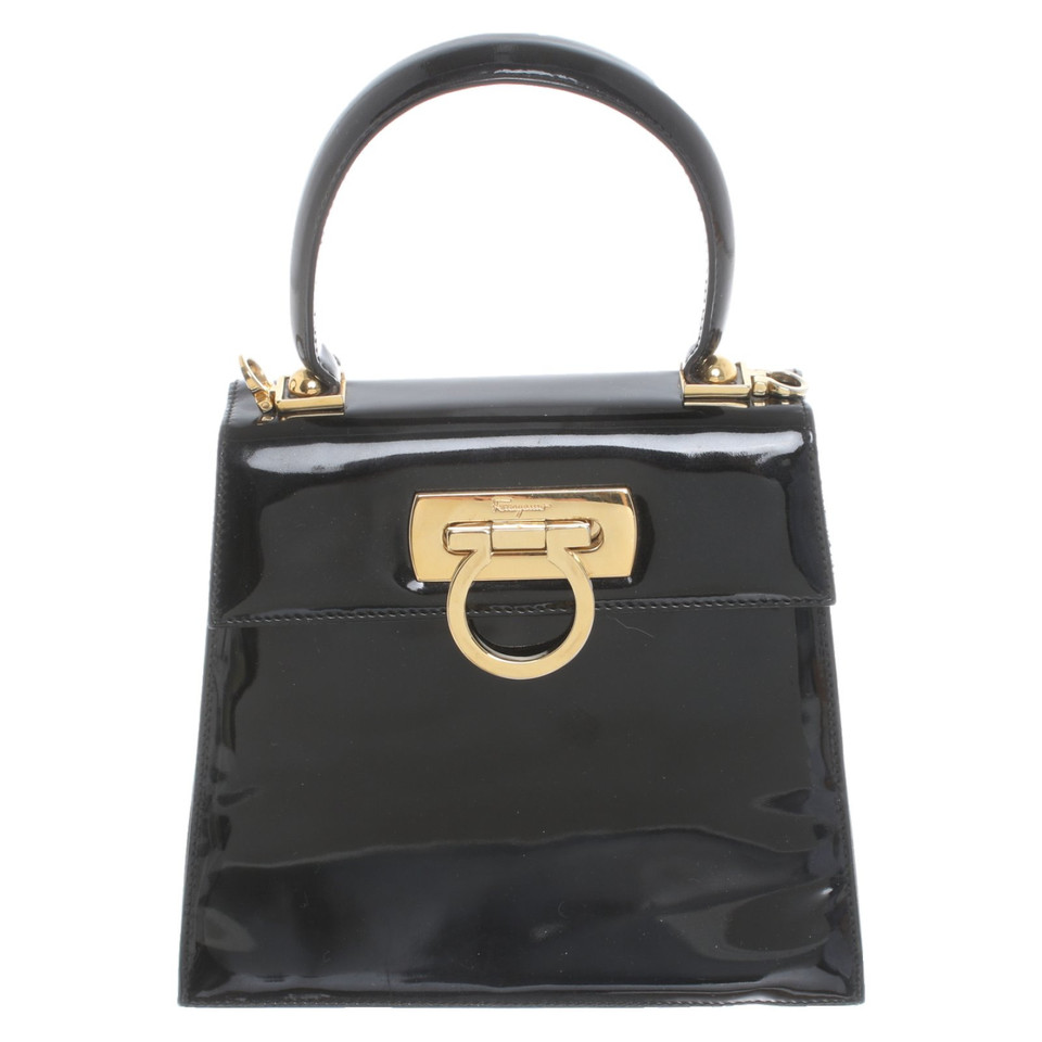 Salvatore Ferragamo Handbag Patent leather in Black